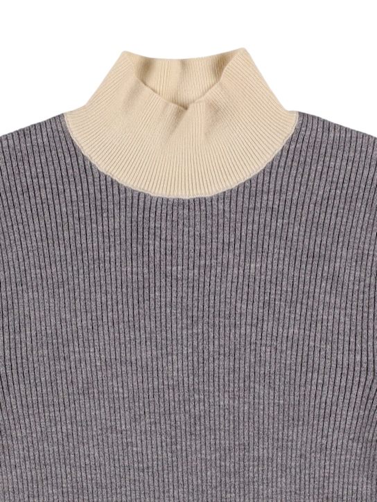 INDEE: ビスコースブレンドタートルネックセーター - グレー - kids-girls_1 | Luisa Via Roma