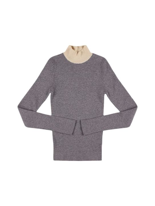 INDEE: ビスコースブレンドタートルネックセーター - グレー - kids-girls_0 | Luisa Via Roma