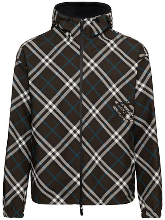 Burberry: Check zipped nylon jacket - Snug Ip Check - men_0 | Luisa Via Roma