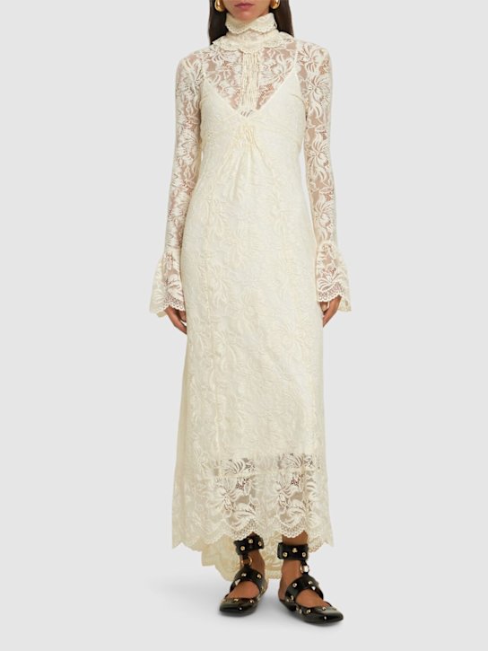Rabanne: Stretch lace midi dress - women_1 | Luisa Via Roma