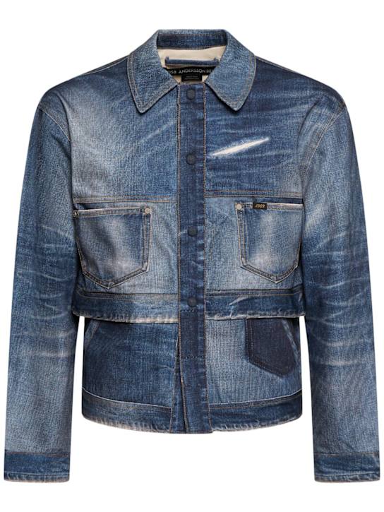 Andersson Bell: Trompe l'oeil double waist denim jacket - men_0 | Luisa Via Roma