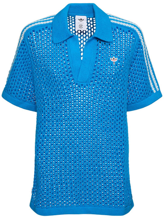 adidas Originals: Clot C open knit polo - women_0 | Luisa Via Roma