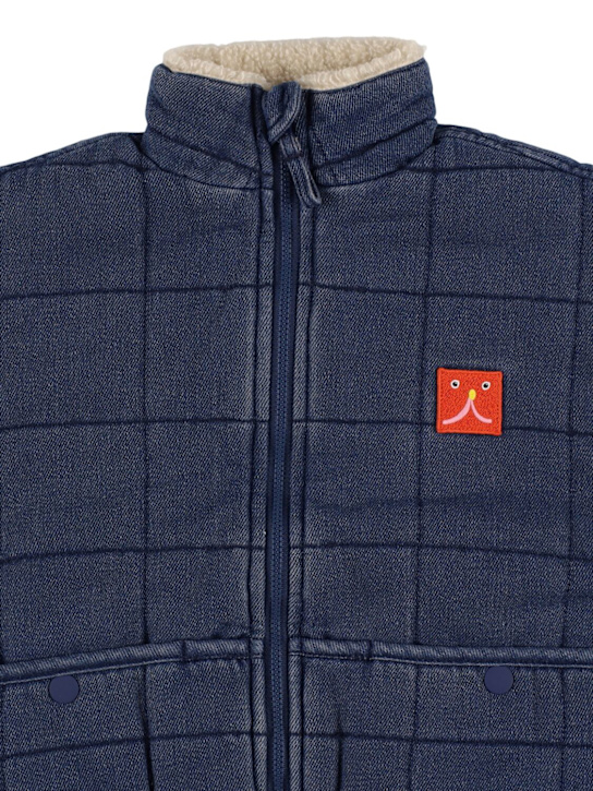 Bobo Choses: コットンブレンド＆人工ファーキルテッドジャケット - ブルー - kids-boys_1 | Luisa Via Roma