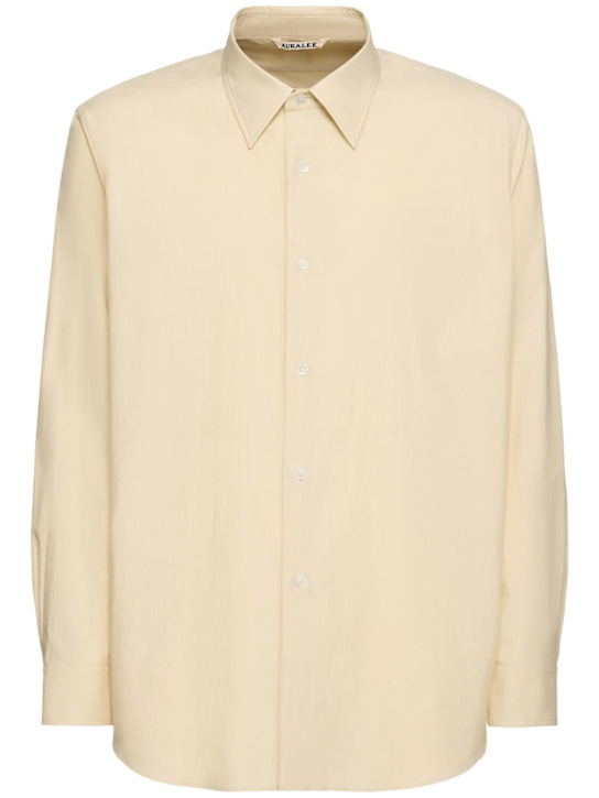 Auralee: Washed Finx twill shirt - men_0 | Luisa Via Roma