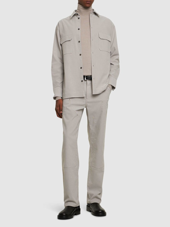 Ferragamo: Dyed cotton blend shirt - men_1 | Luisa Via Roma