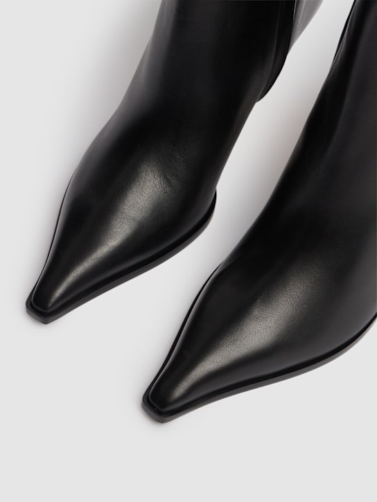 Aeyde: 75mm Hexi leather boots - women_4 | Luisa Via Roma
