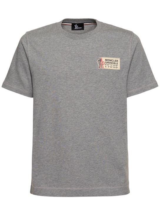 Moncler Grenoble: Logo cotton t-shirt - men_0 | Luisa Via Roma