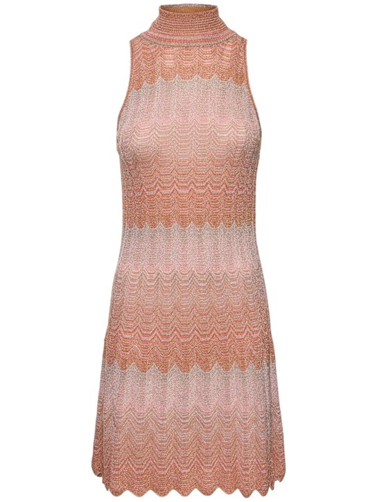 Missoni: Chevron lurex sleeveless mini dress - women_0 | Luisa Via Roma