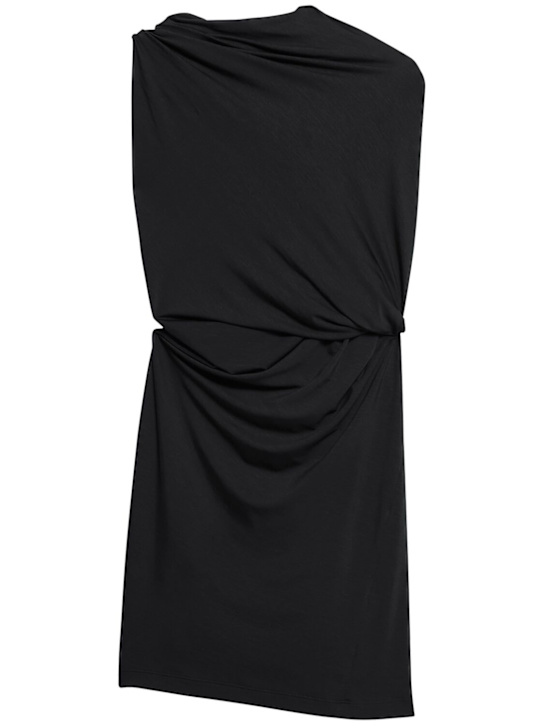 Helmut Lang: Draped jersey one shoulder top - Black - women_0 | Luisa Via Roma