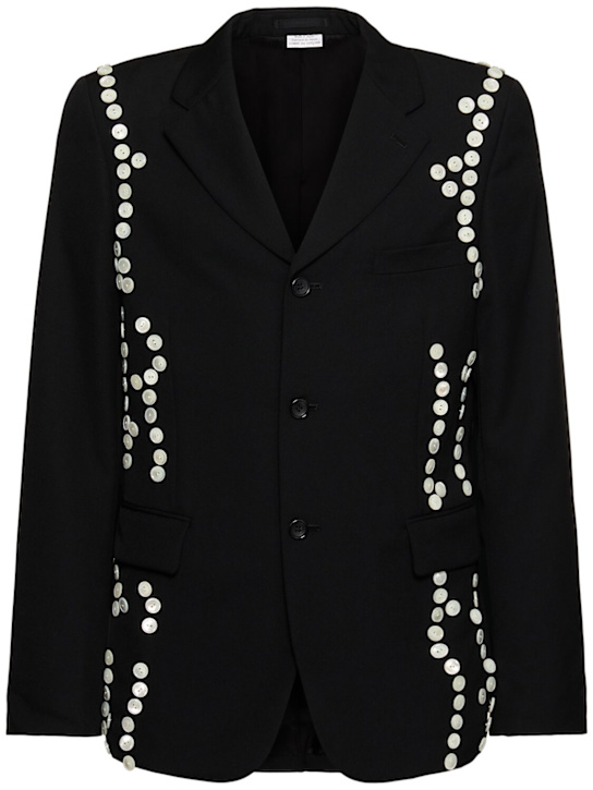 Comme des Garçons Homme Plus: Wool single breasted blazer - men_0 | Luisa Via Roma