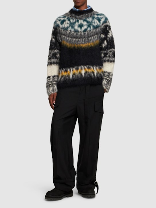 Sacai: Pattern alpaca blend knit sweater - men_1 | Luisa Via Roma