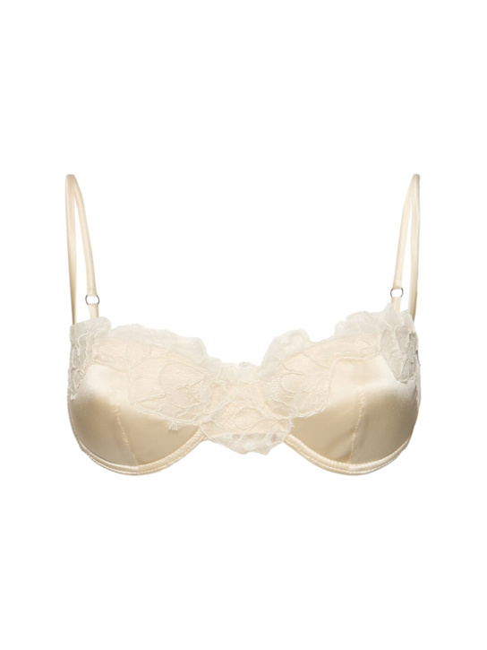Ermanno Scervino: Lace & silk satin bra - women_0 | Luisa Via Roma