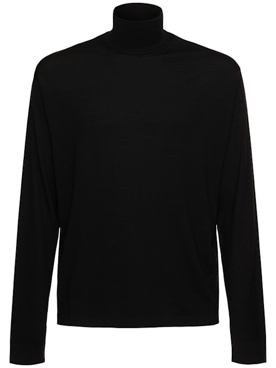 The Row: Mavel wool knit turtleneck sweater - Black - men_0 | Luisa Via Roma