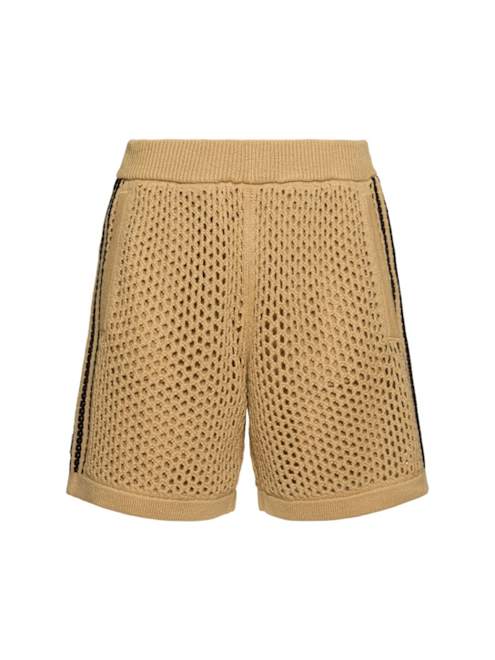 adidas Originals: Clot C open knit shorts - Beige - men_0 | Luisa Via Roma