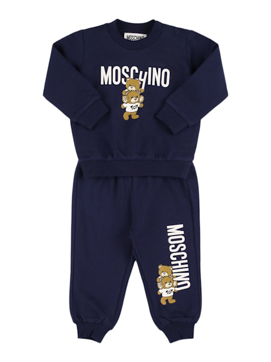 Moschino: Cotton jersey sweatshirt & sweatpants - kids-boys_0 | Luisa Via Roma