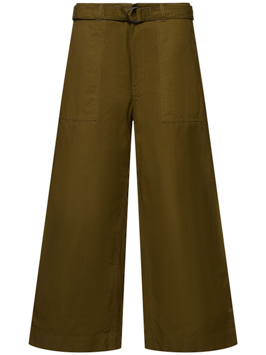 Comme des Garçons Homme: Garment dyed cotton oxford pants - men_0 | Luisa Via Roma