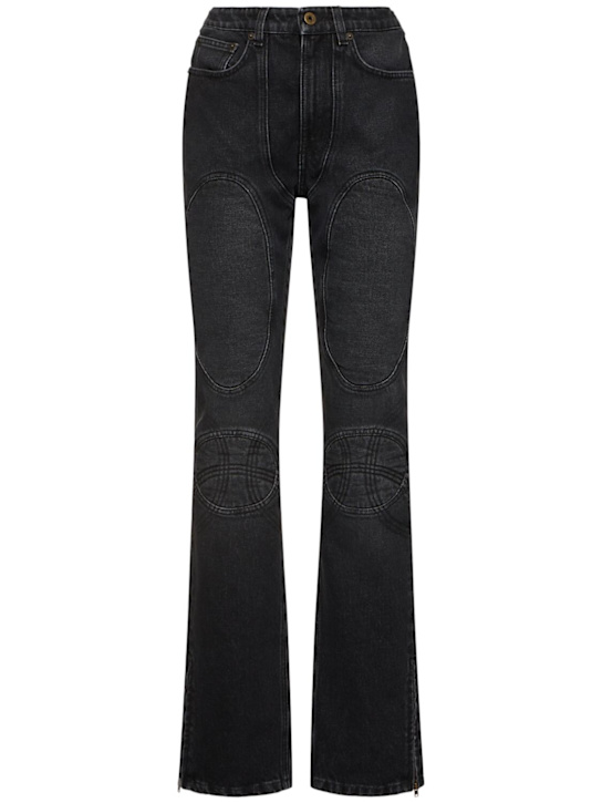 High rise denim straight jeans - Thumbnail 1
