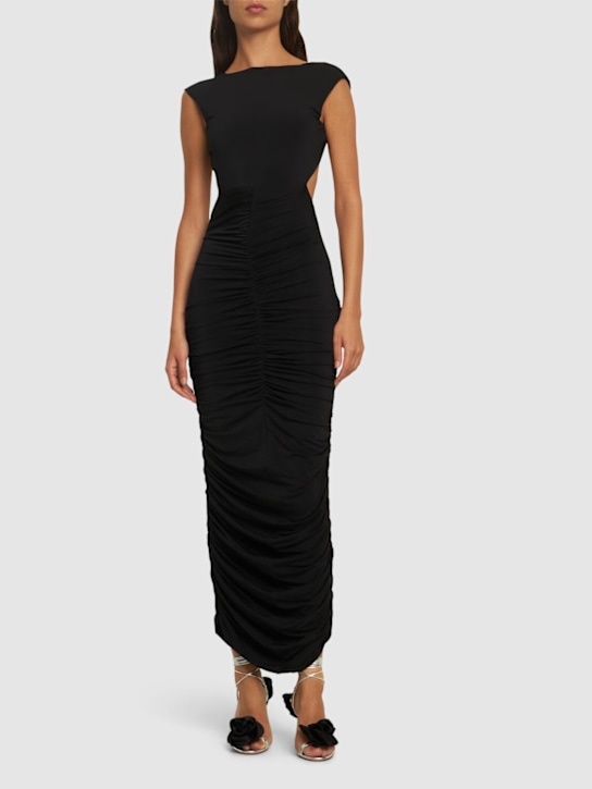 Magda Butrym: Vestito lungo in jersey con schiena scoperta - Nero - women_1 | Luisa Via Roma