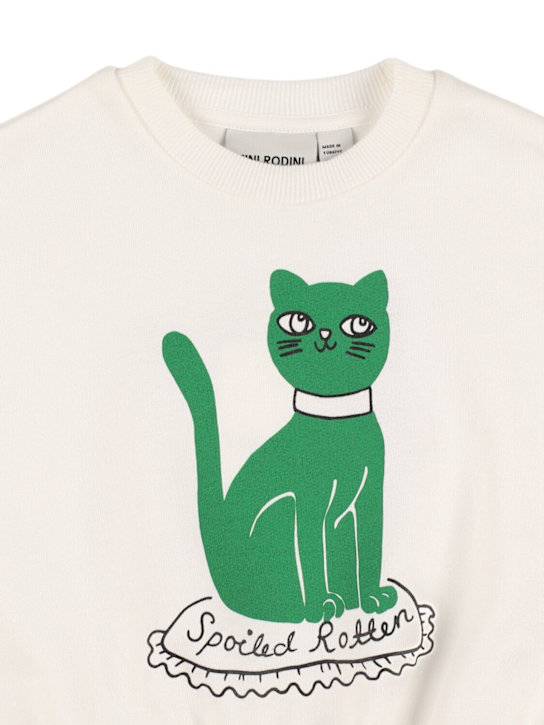 Mini Rodini: Cat オーガニックコットンスウェットシャツ - kids-girls_1 | Luisa Via Roma