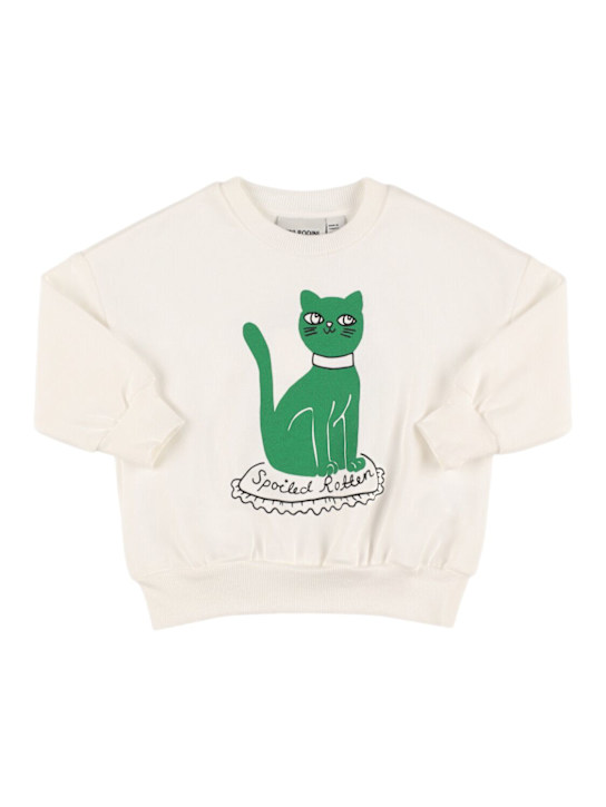 Mini Rodini: Cat オーガニックコットンスウェットシャツ - kids-girls_0 | Luisa Via Roma