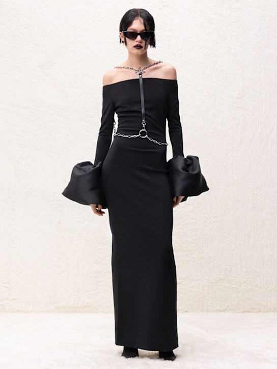 Vivienne Westwood: Embellished chain belt harness - Black - women_1 | Luisa Via Roma