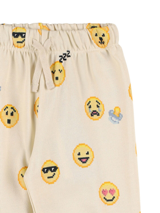 Molo: Printed organic cotton sweatpants - White/Yellow - kids-girls_1 | Luisa Via Roma