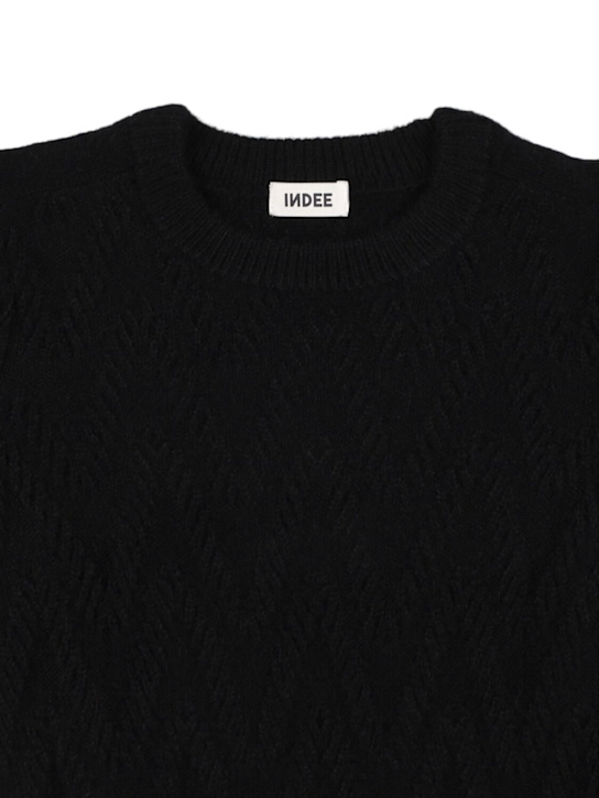 INDEE: Acrylic blend knit sweater - Black - kids-girls_1 | Luisa Via Roma