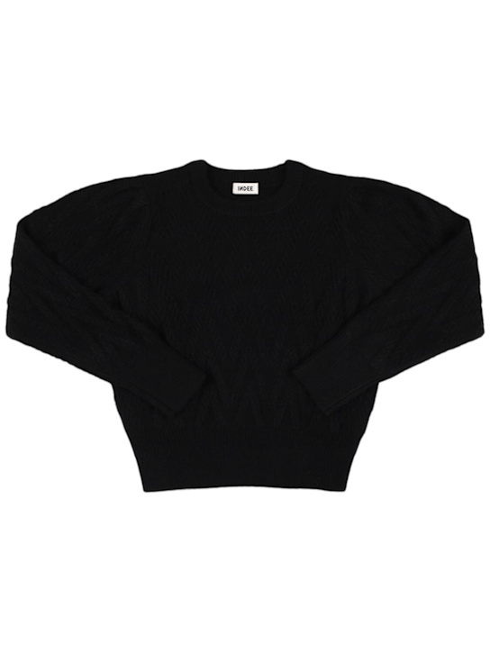 INDEE: Acrylic blend knit sweater - Black - kids-girls_0 | Luisa Via Roma