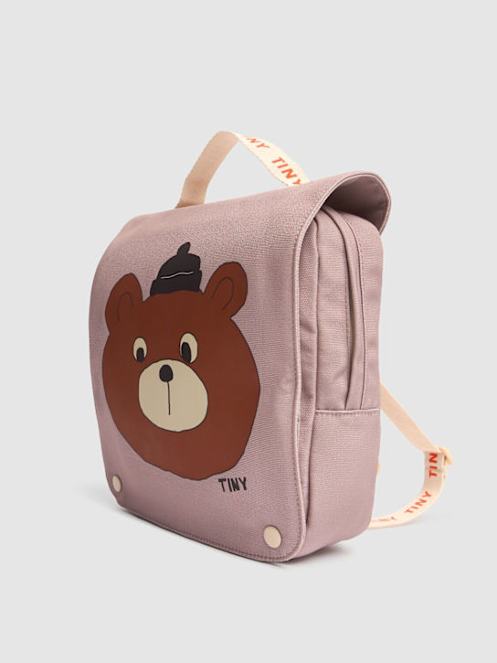 Tiny Cottons: Bear print canvas backpack - kids-boys_1 | Luisa Via Roma