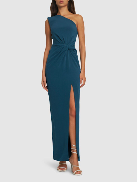 Roland Mouret: Robe longue asymétrique en crêpe de satin - Vert - women_1 | Luisa Via Roma