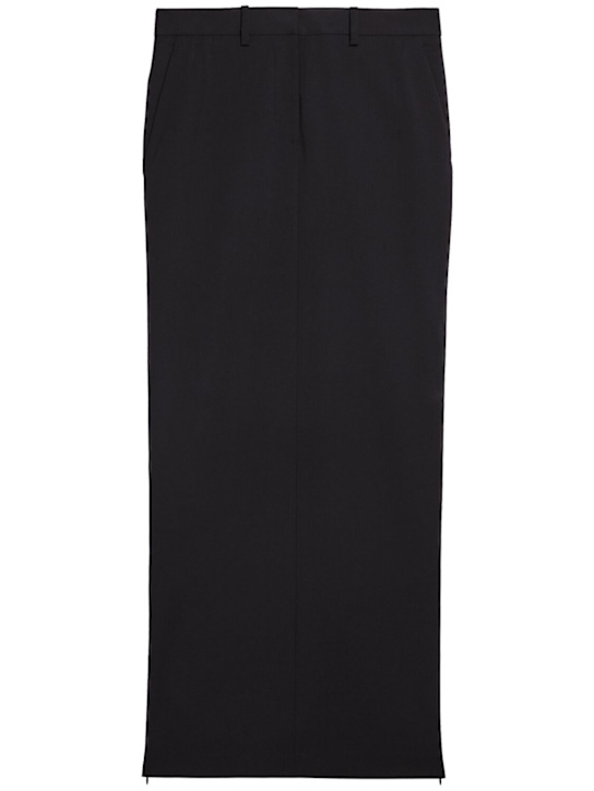 Helmut Lang: Virgin wool long skirt - Black - women_0 | Luisa Via Roma