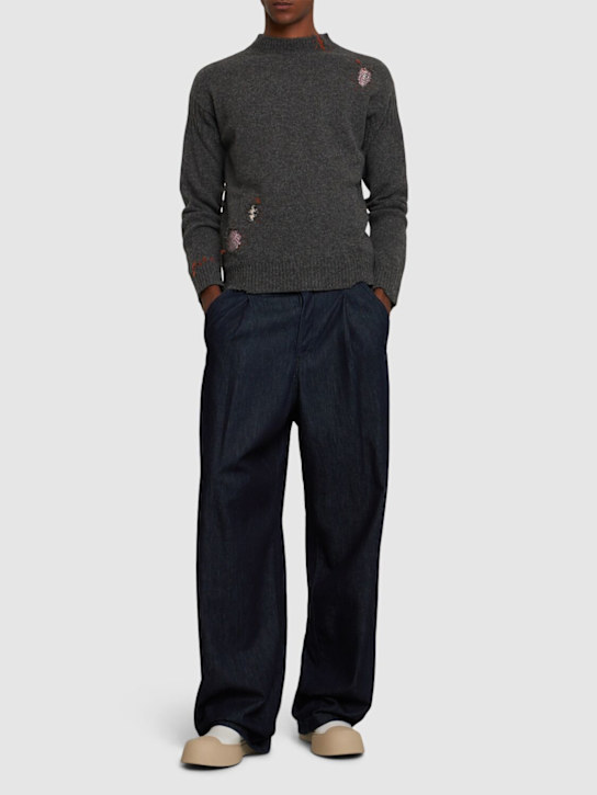 Marni: Boxy wool knit roundneck sweater - men_1 | Luisa Via Roma