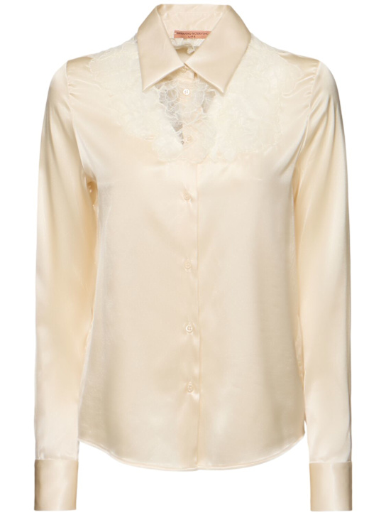Ermanno Scervino: Embroidered silk blend shirt - women_0 | Luisa Via Roma