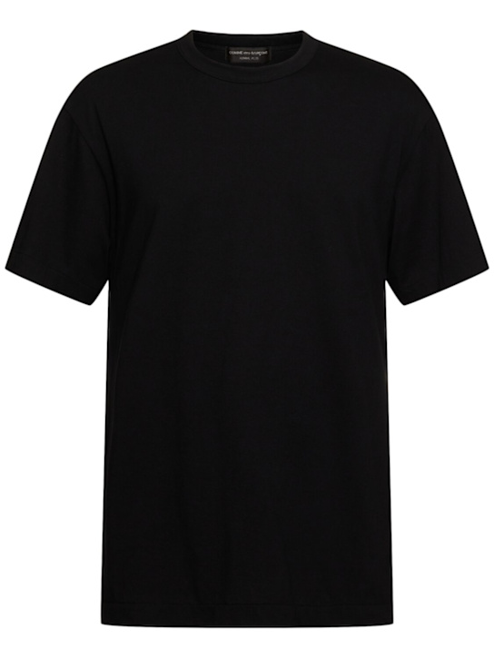 Comme des Garçons Homme Plus: Cotton jersey t-shirt with tank top - Black/White - men_0 | Luisa Via Roma