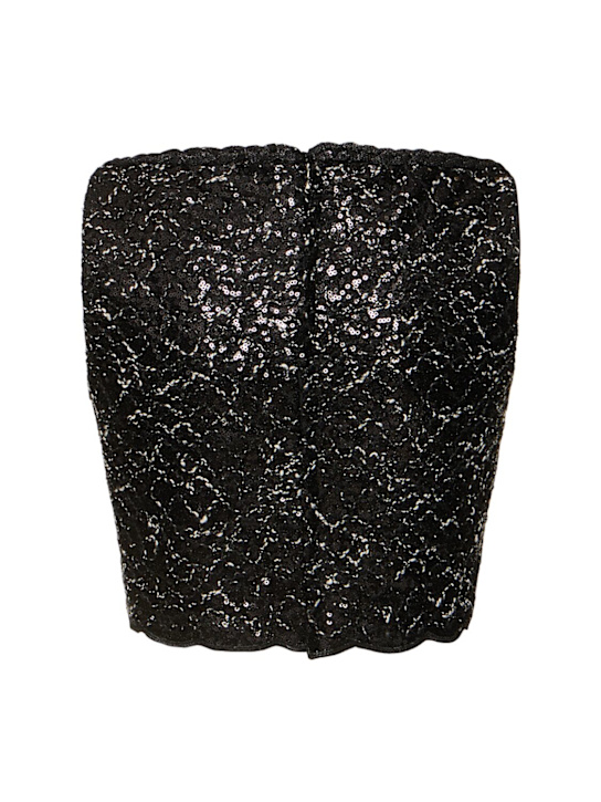 Giambattista Valli: Sequined tweed crop top - Black - women_4 | Luisa Via Roma