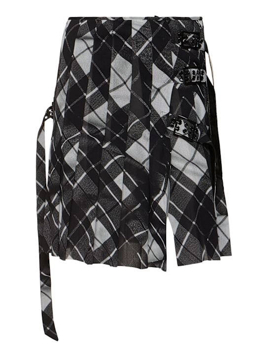 Distorted Tartan printed mesh skirt - Thumbnail 1
