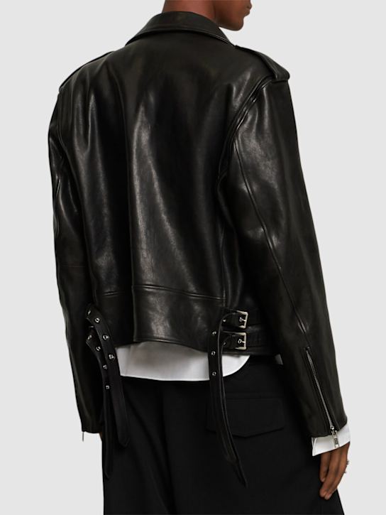 Ann Demeulemeester: Arvid Perfecto leather jacket - men_2 | Luisa Via Roma