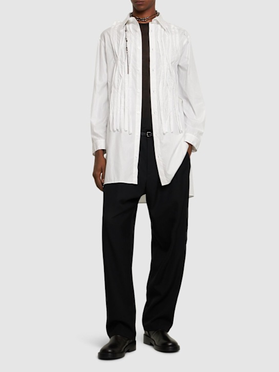 Yohji Yamamoto: 2Tuck straight wool pants - men_1 | Luisa Via Roma