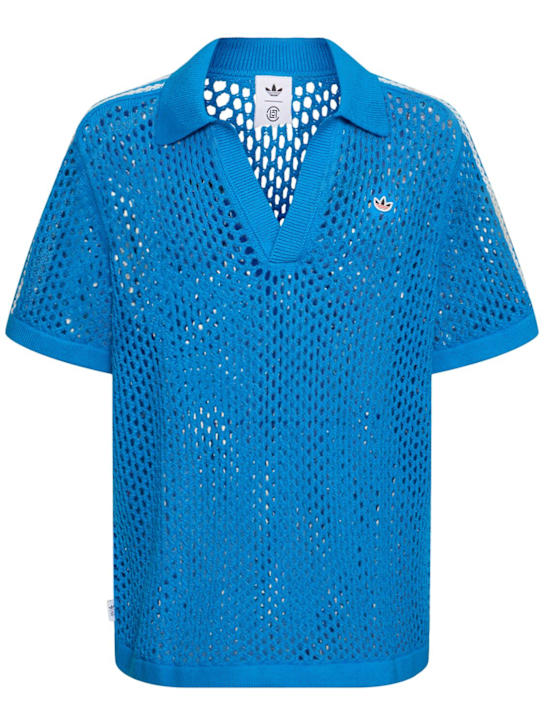 adidas Originals: Clot C open knit polo - men_0 | Luisa Via Roma