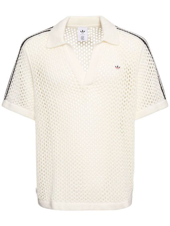 adidas Originals: Clot C open knit polo - men_0 | Luisa Via Roma