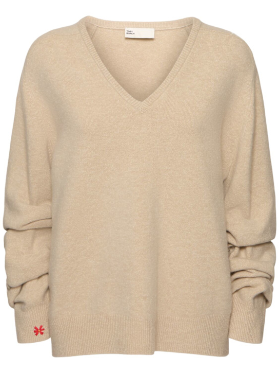 Tory Burch: Wool blend v-neck sweater - women_0 | Luisa Via Roma