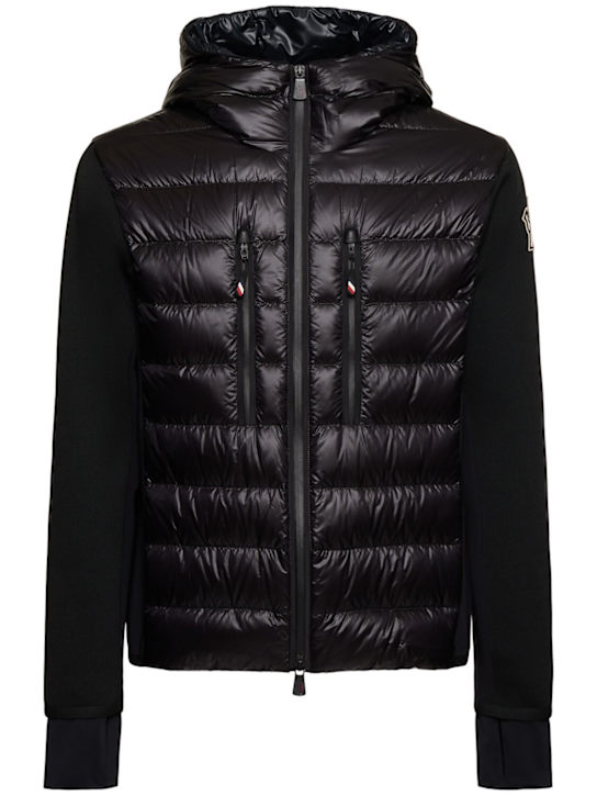 Moncler Grenoble: Nylon & tech zip-up down cardigan - men_0 | Luisa Via Roma