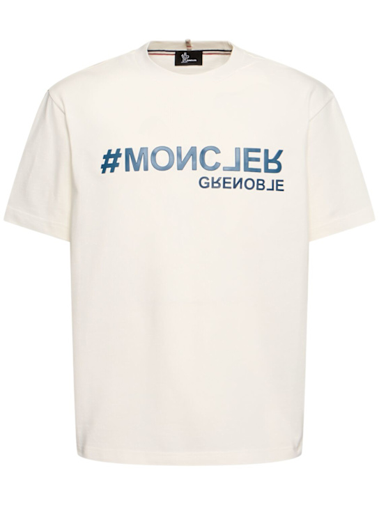 Moncler Grenoble: Logo cotton t-shirt - men_0 | Luisa Via Roma