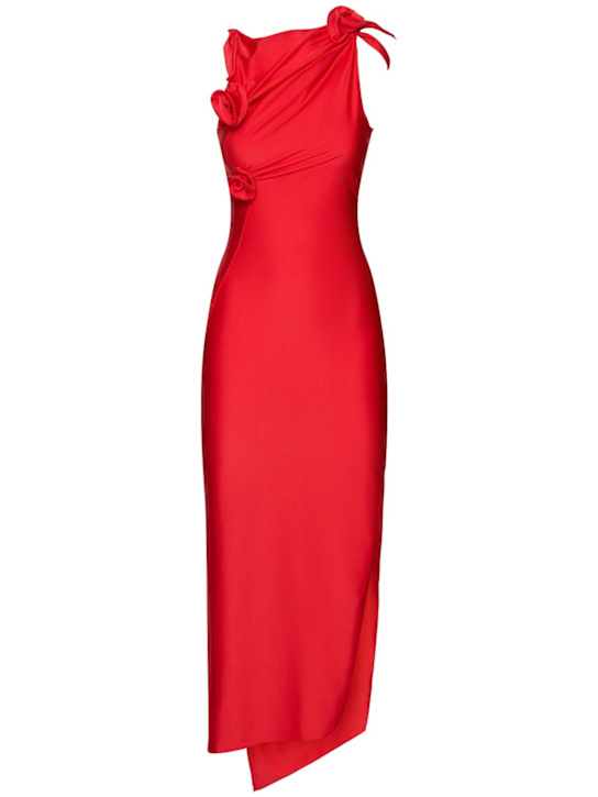 Coperni: Asymmetric flower stretch jersey gown - women_0 | Luisa Via Roma