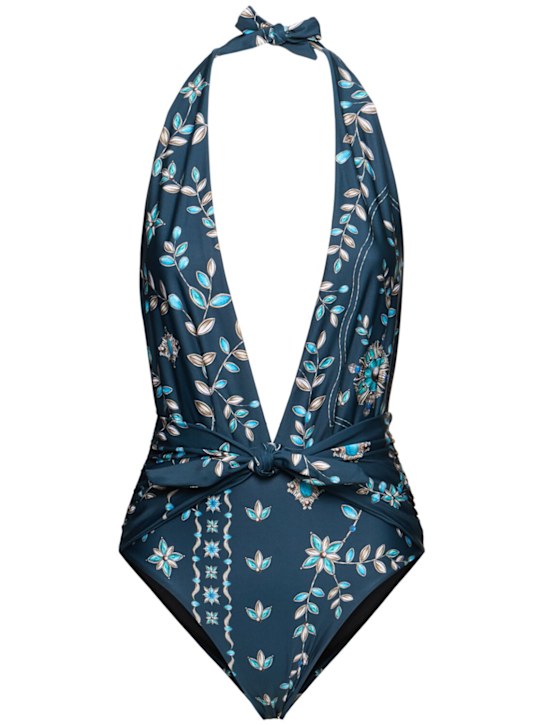 Agua By Agua Bendita: Salm printed one piece swimsuit - women_0 | Luisa Via Roma