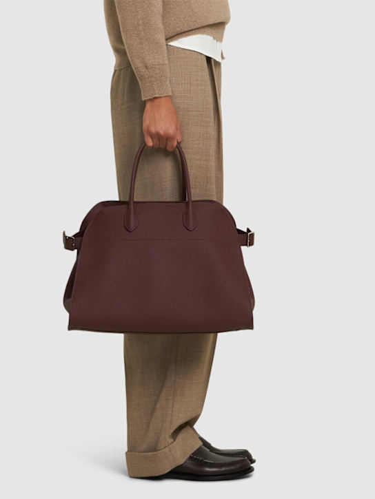 The Row: Soft Margaux 15 matte grain leather bag - women_1 | Luisa Via Roma