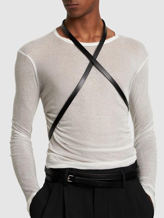 Ann Demeulemeester: 1.5cm Kepa triple wrap belt - men_1 | Luisa Via Roma