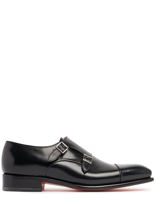 Santoni: Buckled leather shoes - men_0 | Luisa Via Roma