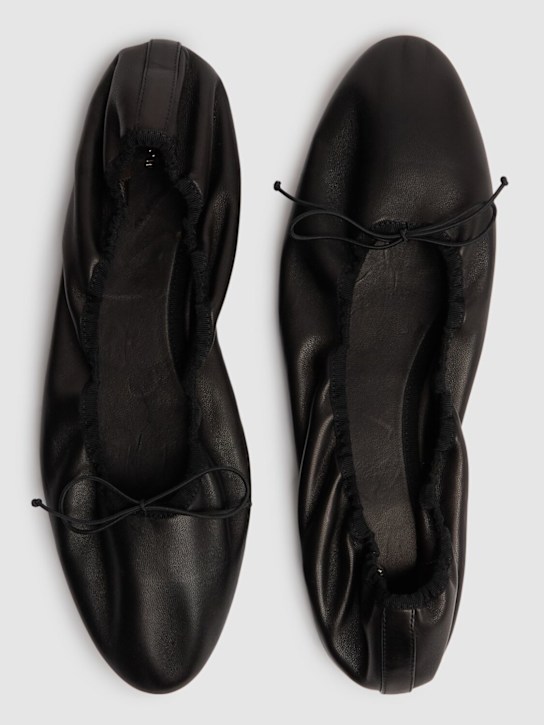 The Row: 10mm Hereditas leather ballerina flats - Black - women_2 | Luisa Via Roma