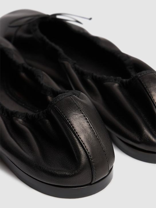 The Row: 10mm Hereditas leather ballerina flats - Black - women_4 | Luisa Via Roma